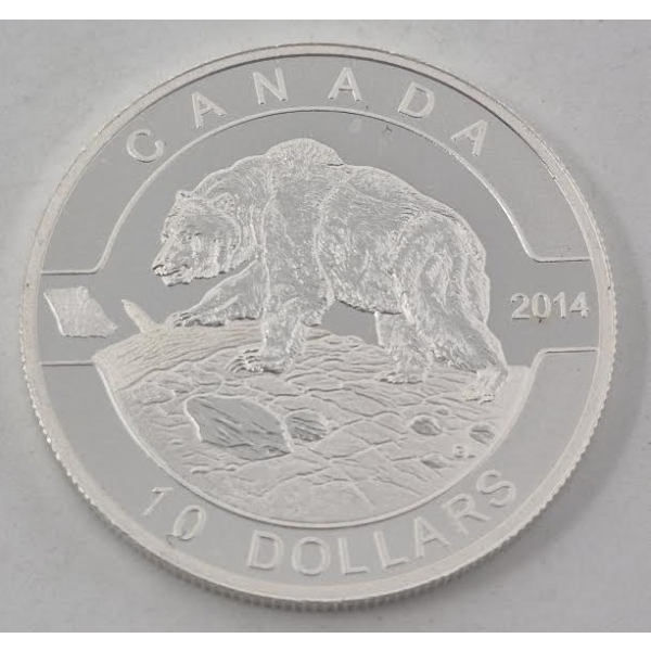 1/2 Oz .9999 Silver 2014 Canada Bear Coin 