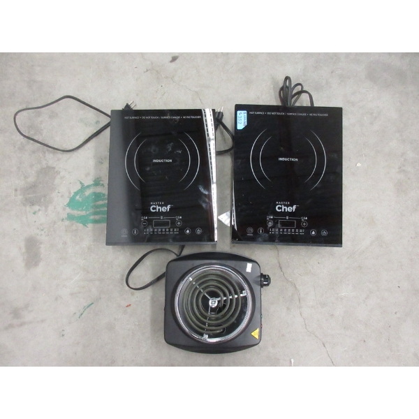 2 Master Chef Induction Burners & 1 Electric Burner