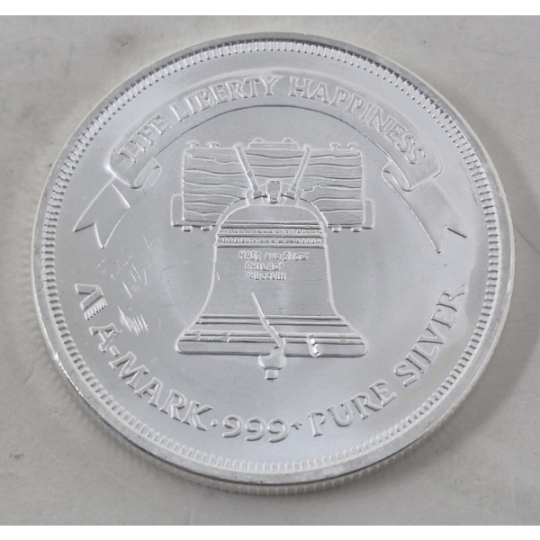 1 Oz .999 Silver Eagle/Liberty Bell Round 