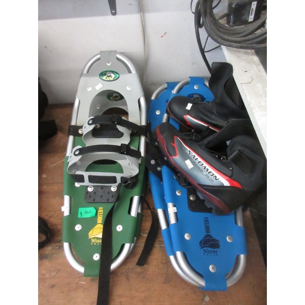 2 Pairs of Snow Shoes & 1 Salomon Boots