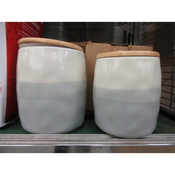 New 2 Piece Dowan Ceramic Canister Set