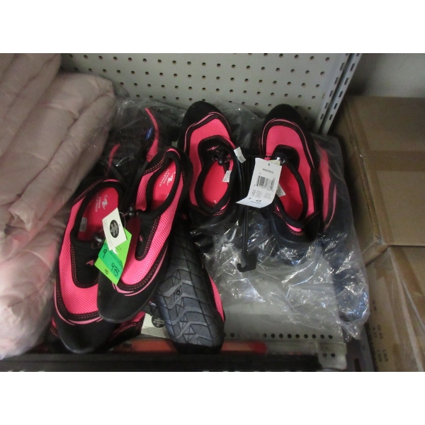 9 New Pairs of Ladies Black & Pink Water Shoes