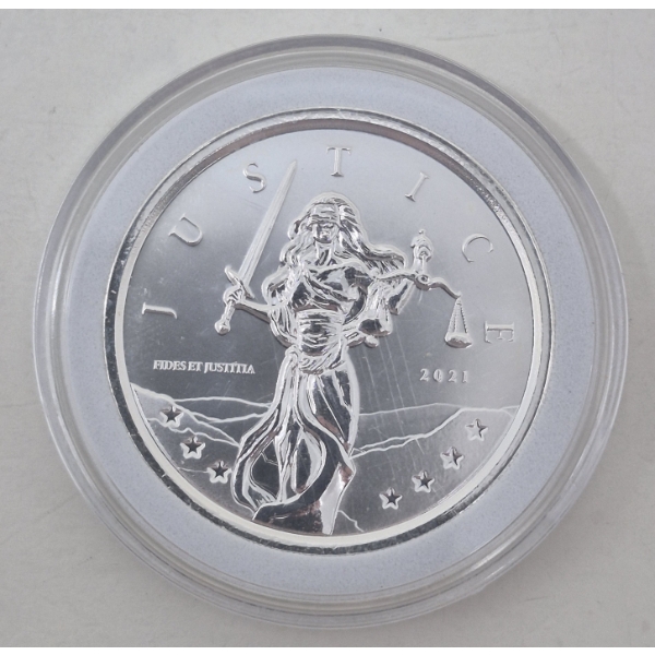 1 Oz .999 Silver Lady Justice Gibraltar Coin 