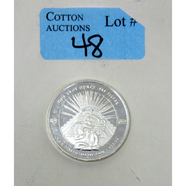 1 Oz .999 Silver First Majestic Aztec Round 