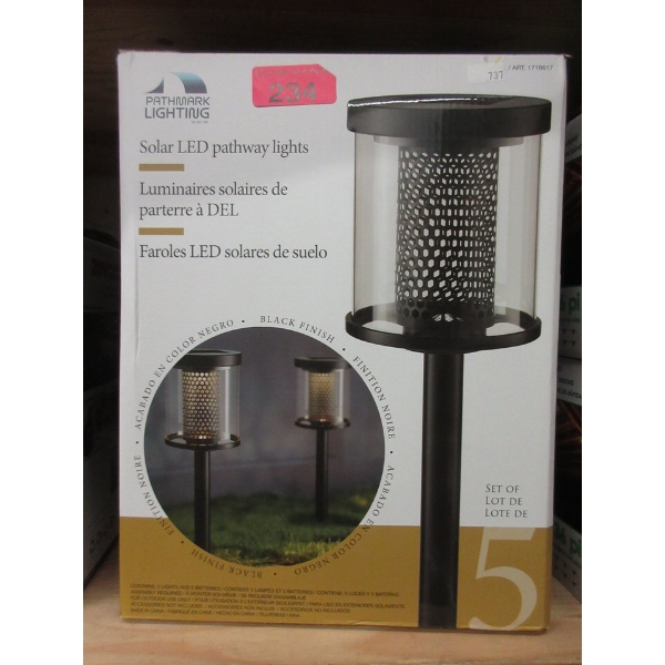 Set of 5 Solar LED Pathway Lights by Pathmark