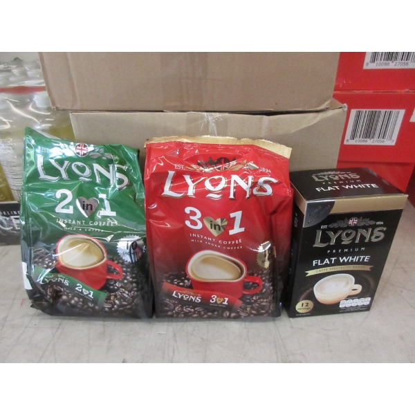 3 Cases of Lyon's Instant Single Serve Coffees