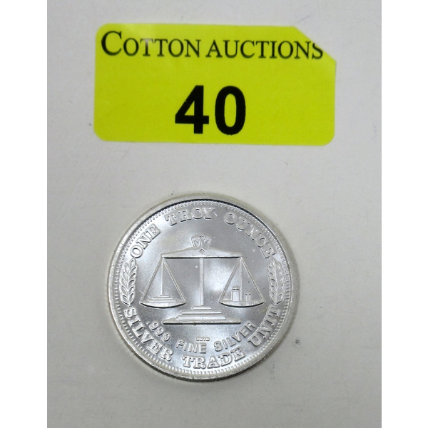 1 Oz .999 Silver Eagle/Silver Trade Unit Round
