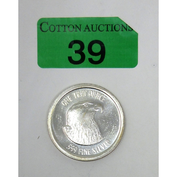1 Oz .999 Silver Eagle Silver Trade Unit Round 