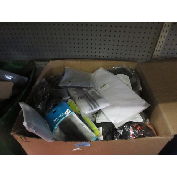 Box of Assorted New Clothing & Soft Goods