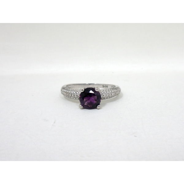 New Solitaire Amethyst & Diamond Ring
