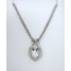 Image 1 : White Topaz & Diamond Sterling Silver Pendant 
