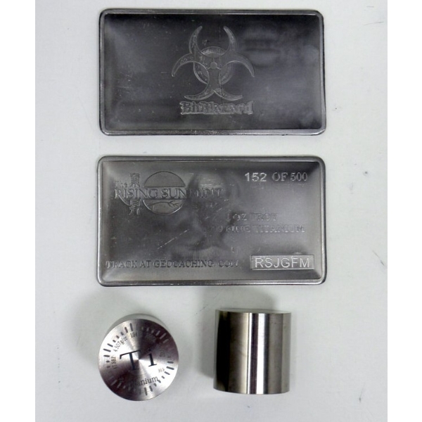Two 1 Oz & Two 2.05 Oz Fine Titanium Rounds