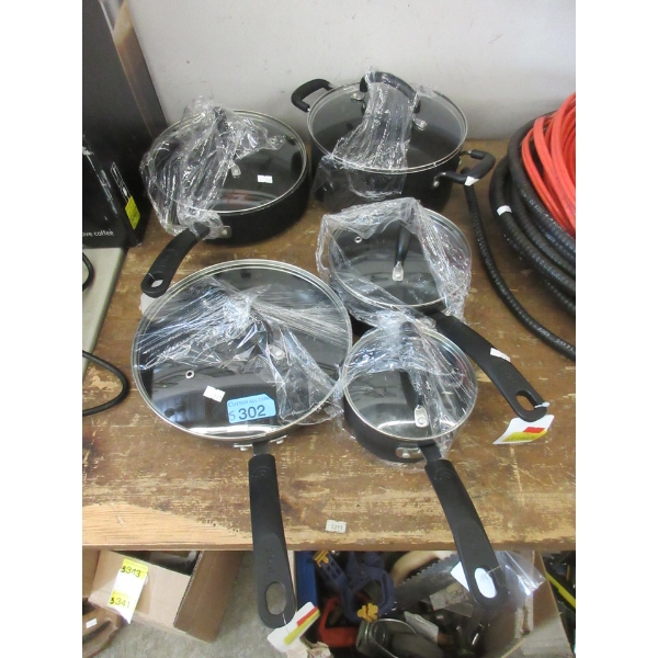 5 T-fal Non-Stick Cookware with Lids - Preowned