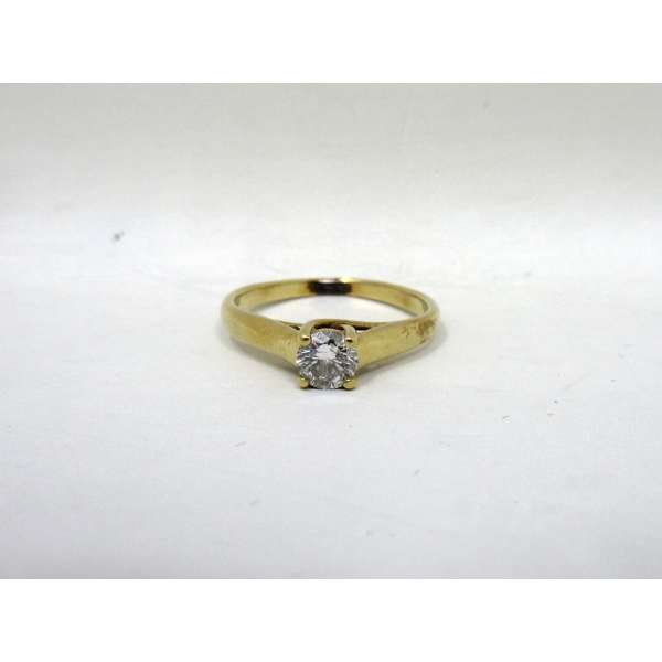 14KT Yellow Gold Diamond Solitaire Ring 