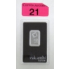 Image 1 : 10 Gram .9995 Fine Platinum Valcambi Suisse Certified Bar 