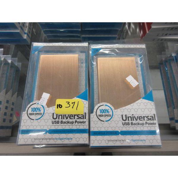 10 New Universal USB Backup Power Banks - Gold