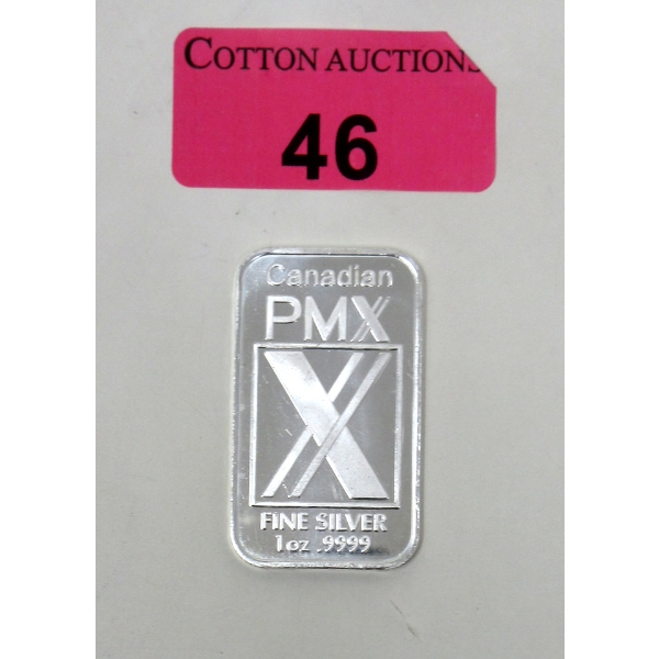 1 Oz .9999 Silver Canadian PMX Bar