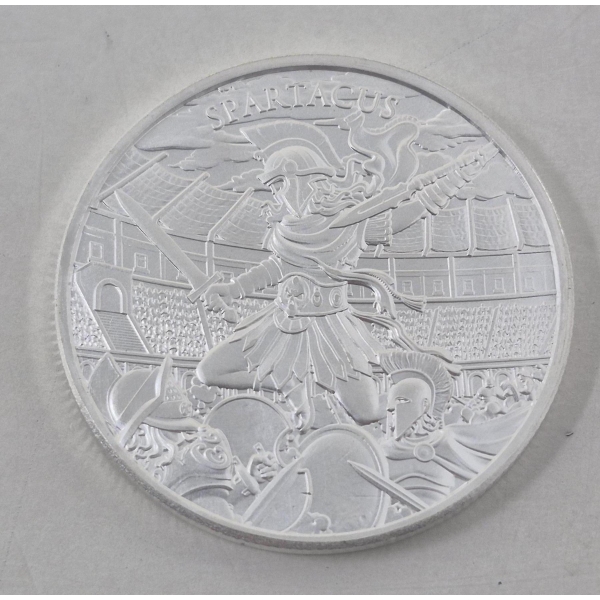 1 Oz .999 Silver Legendary Warriors: Spartacus Art Round 