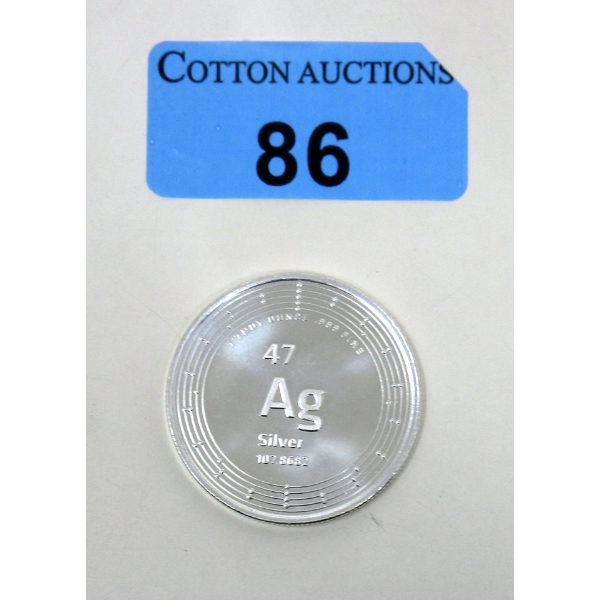 1 Oz .999 Silver Elemetal Round 