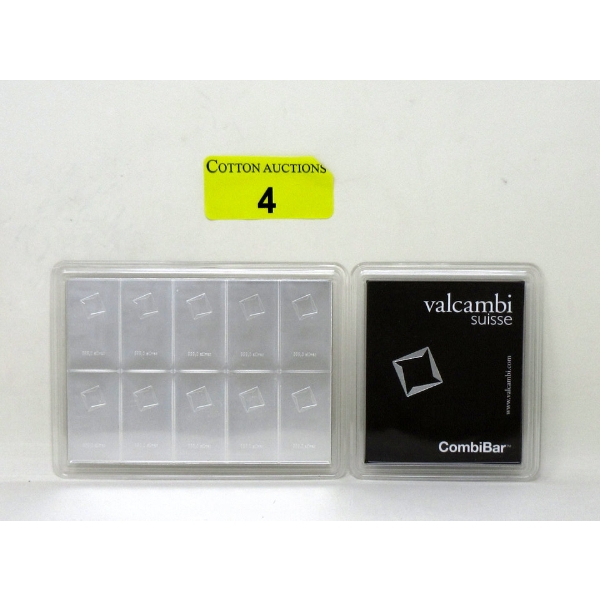 100 Gram .999 Silver Valcambi Suisse Uncut Bar 