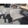 Image 1 : 2 Woven Resin Patio Loveseats with Metal Frames