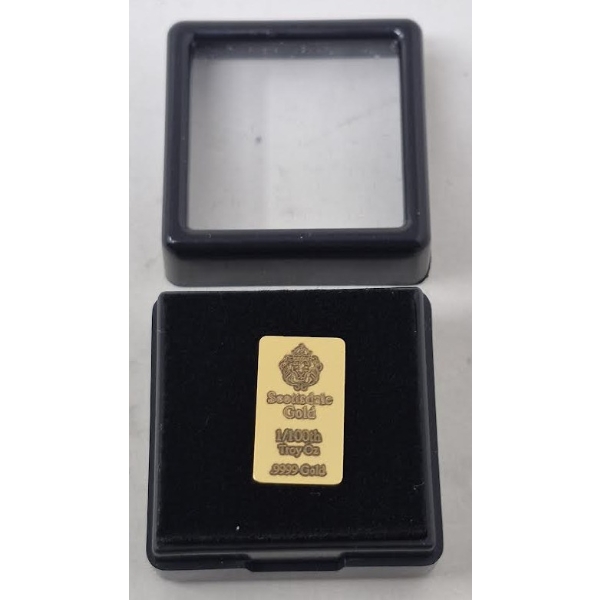 1/100 Oz .9999 Fine Gold Scottsdale Lion Bar