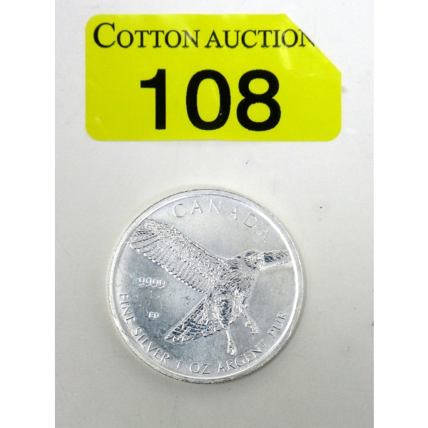 1 Oz .9999 Silver 2015 Red-Tailed Hawk Coin 