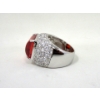 Image 3 : Ivana Sterling Silver Orange & Clear CZ Pave Dinner Ring