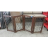 Image 1 : Low Decorative Wood & Metal 4 Panel Screen 