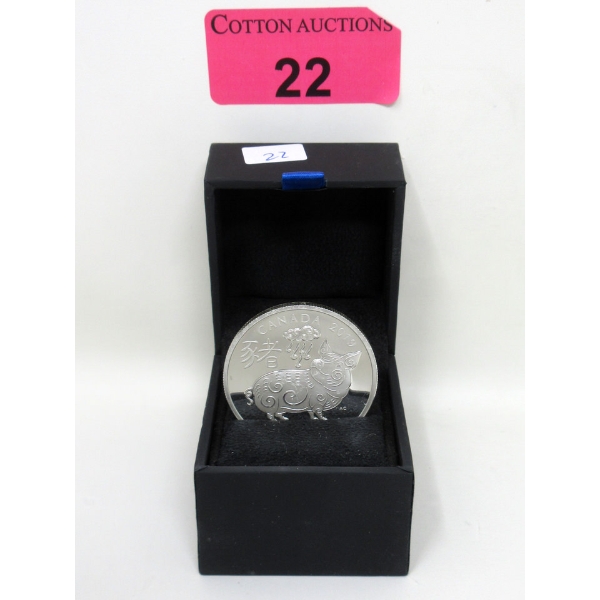 1 Oz .9999 Silver 2019 Canada Lunar Year of the Pig Coin 