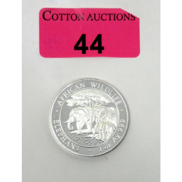 1 Oz .999 Silver 2013 African Wildlife Elephant Coin 