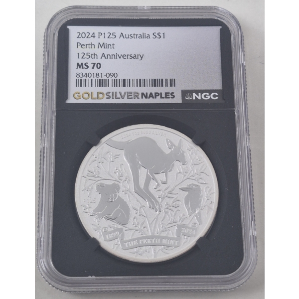 Certified/Graded MS70 1 Oz .9999 Silver 125th Anniversary Coin 
