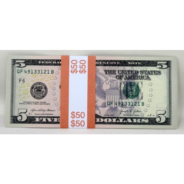 10 x $5 USD Uncirculated Sequential Numbered Bundle 