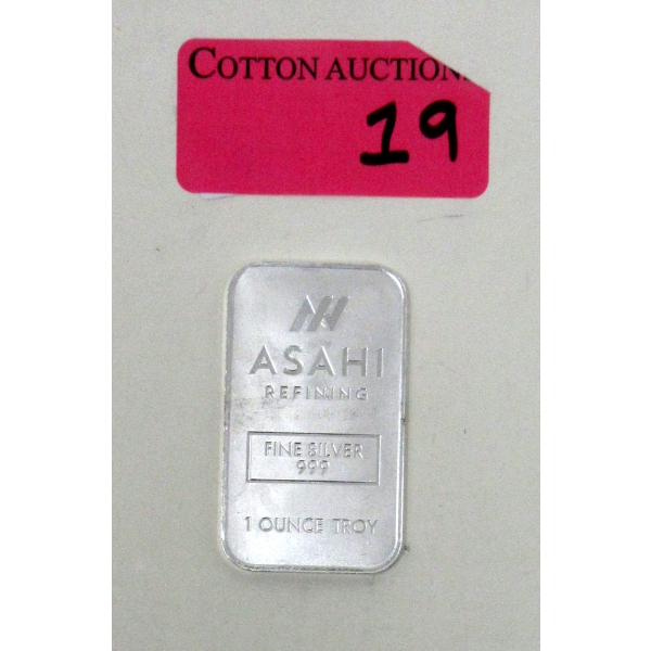 1 Oz .999 Silver Asahi Bar 