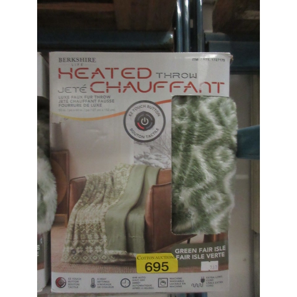 Berkshire 50" x 60" Heated Throw - Green Pattern