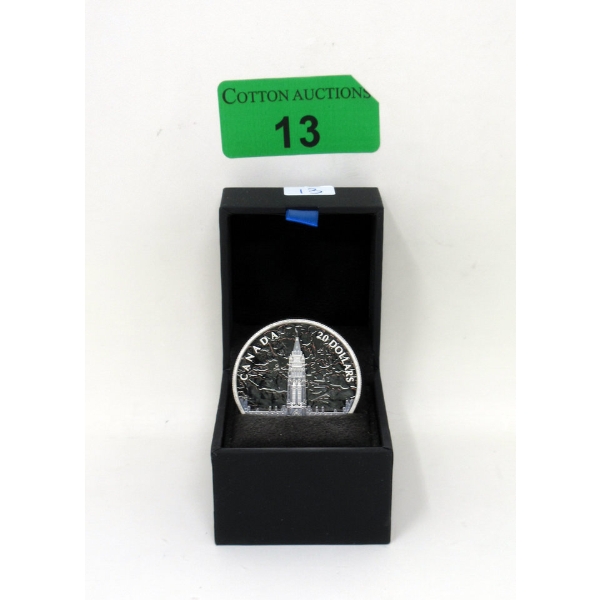 1 Oz .9999 Silver 2019 Light of Parliament Hill (Black Light) Coin 