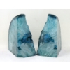 Image 2 : Blue Polished Brazilian Crystal Agate Bookend Set