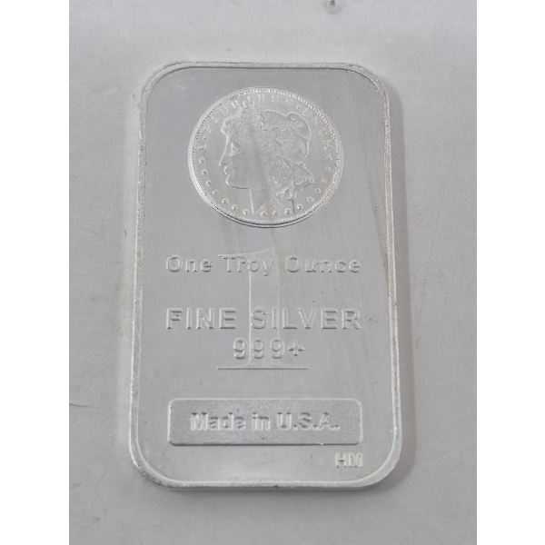 1 Oz .999+ Silver Morgan Head Bar 