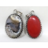 Image 3 : Red Jasper & Quartz Stone Pendants in .925 Silver & 3 Labradorite Rings