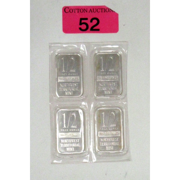 Uncut 4 x 1/2 Oz .999 Silver NWTM Bars 