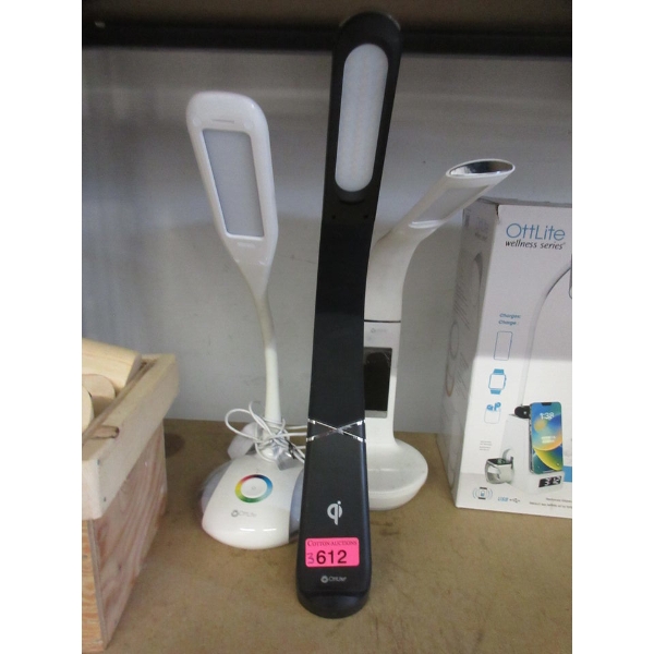 3 Assorted OttLite LED Desk Lamps