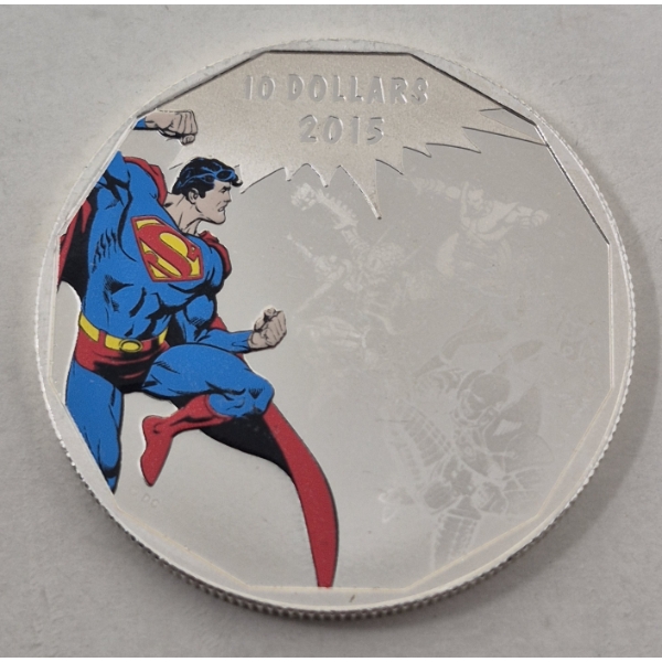 Half Oz .999 Silver 2015 Superman Coin 