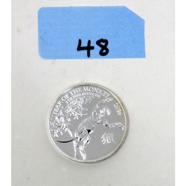 1 Oz .999 Silver Year of the Monkey Coin 