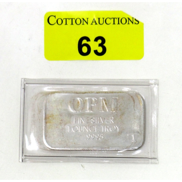 1 Oz .9995 Silver OPM Bar 