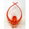 Image 1 : Mid-Century Orange to Clear Art Glass Centerpiece
