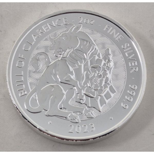 2 Oz .9999 Silver 2023 Bull of Clarence Coin 