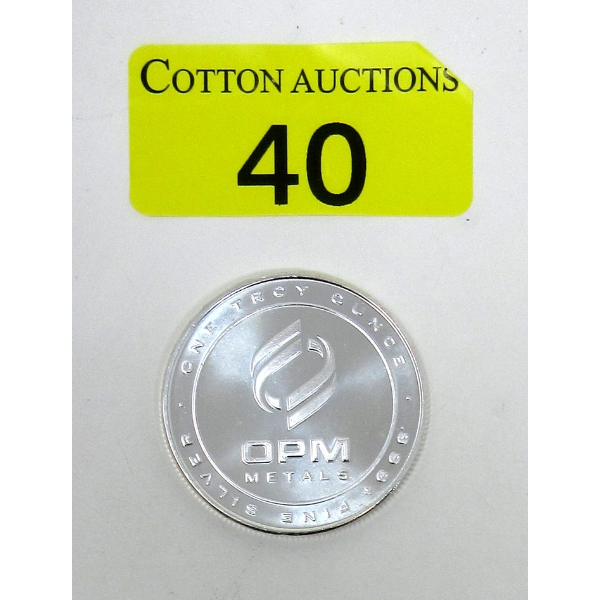 1 Oz .999+ Silver OPM Round 