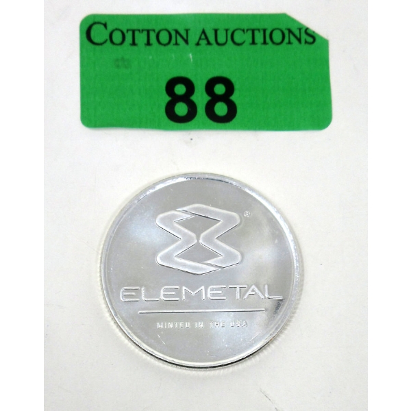1 Oz .999 Silver Elemetal Round 
