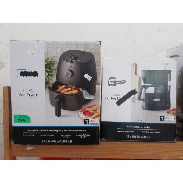 Mainstays 2.2 Qt Air Fryer & 5-cup Coffee Maker