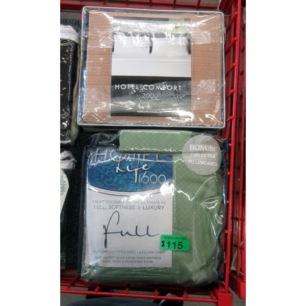 2 Full Size Sheet Sets - 1 Green and 1 Navy